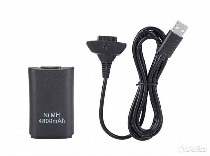 Набор для подзарядки контроллера 2 in 1 Play & Charge Kit 4800mAh для Xbox 360 (черный)