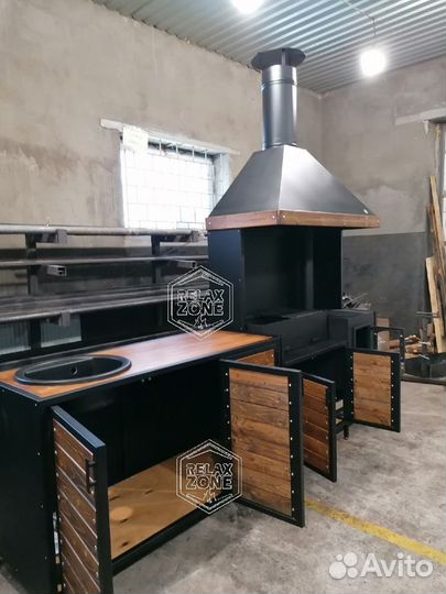 Мангал отдельно стоящий, мангальная зона