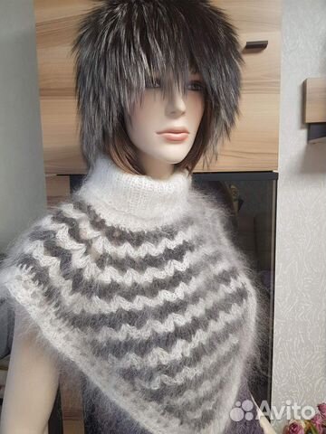 Шарф пуховый ручной вязки Манишка