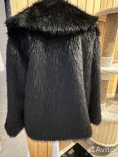 Шуба искусственный мех черная