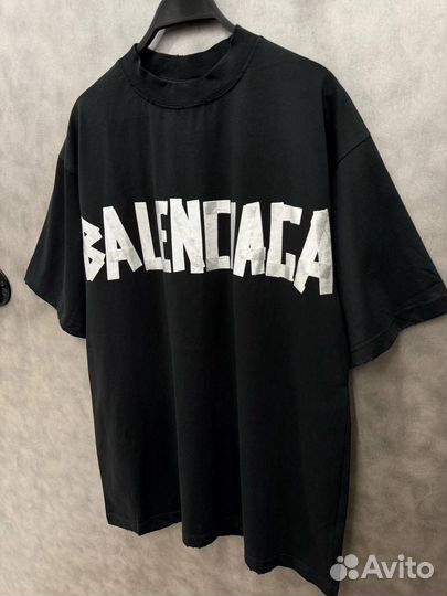 Футболка Balenciaga оверсайз топовый принт (Хит)