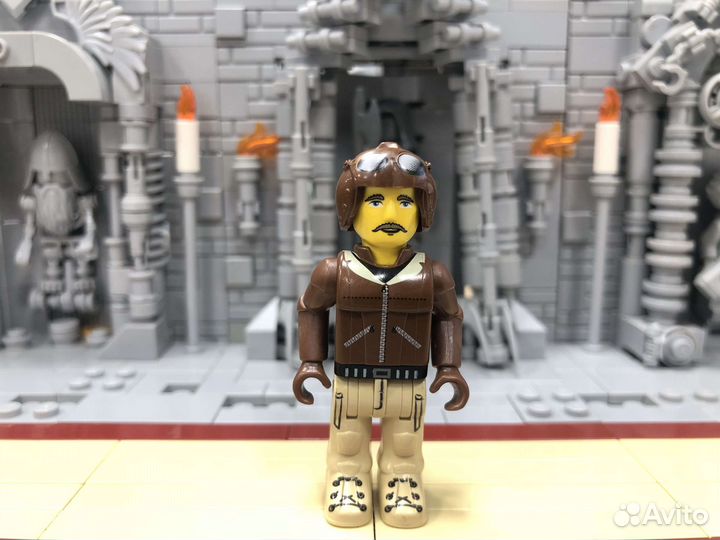 Минифигурка Lego js008 Aviator, Tan Pants and Brow