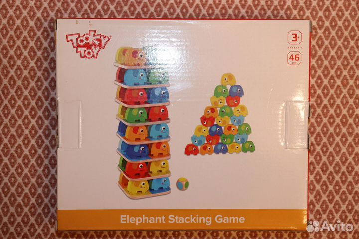 Деревянная игра Башня (Дженга) Слоники Tooky Toy