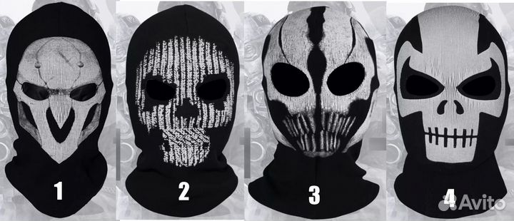 Балаклава ghost, DedSec, Жнец, Кроссбоунс