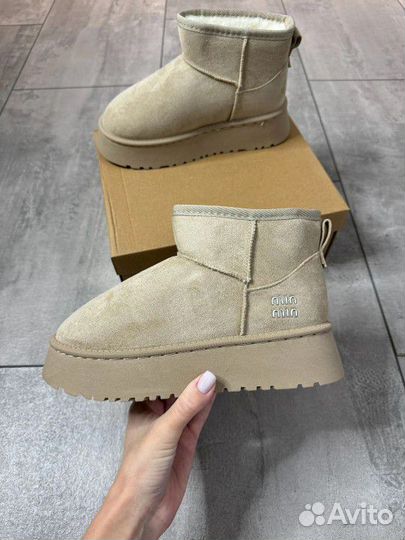 Ugg женские на платформе серые