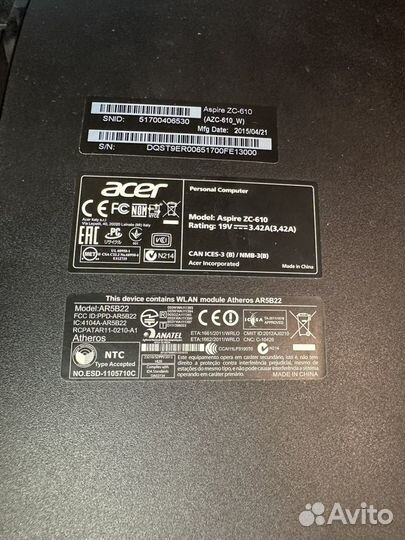 Прокаченный Моноблок acer aspire ZC-610