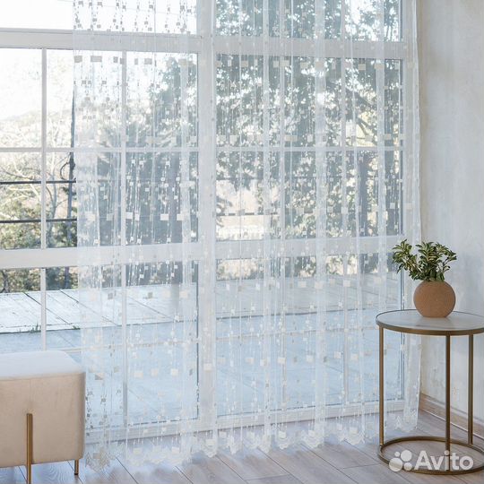 Тюль Мона Золото готовый