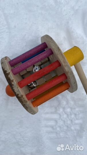 Каталка деревянная монтессори подарок развивающая