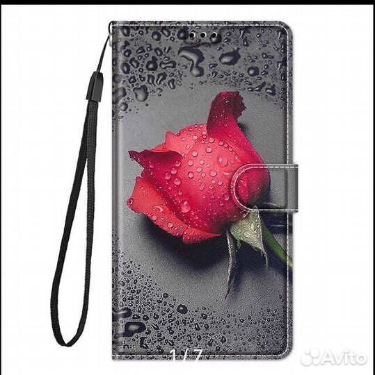 Кожаный чехол-книжка с рисунком для Xiaomi Redmi N