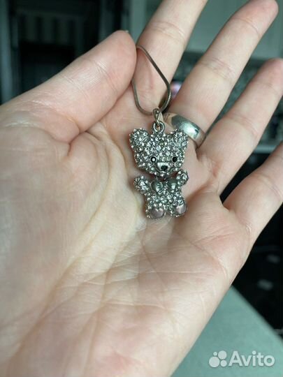 Подвеска Мишка и серебряная цепочка