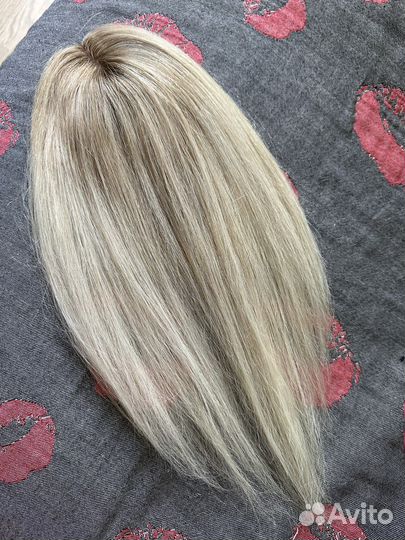 Теменная накладка из натуральных европейских волос