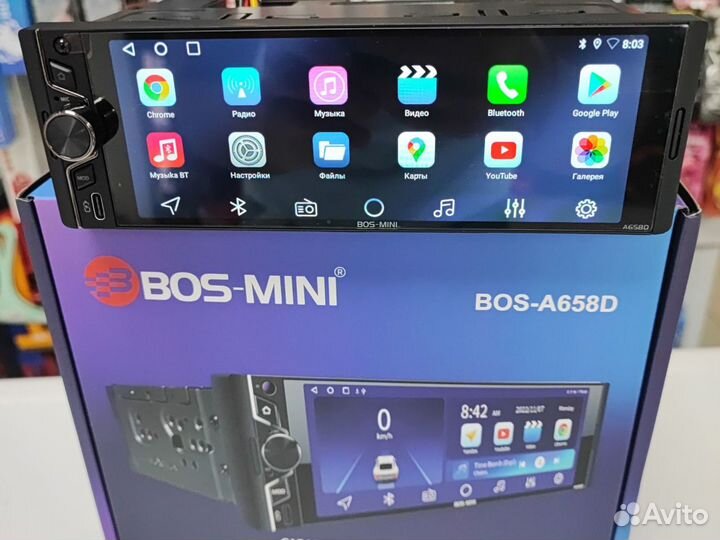 Магнитола bos mini A 658D андройд 2/32гб