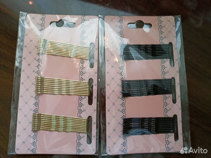 Невидимки для волос 27 шт. черные и золотые