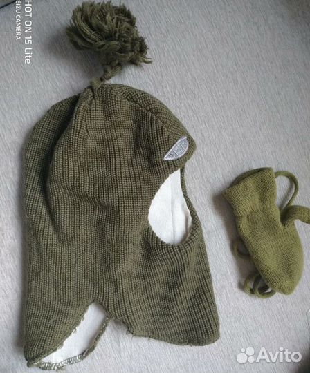 Шлем скики/вязаный шерсть/ шапка цвета хаки