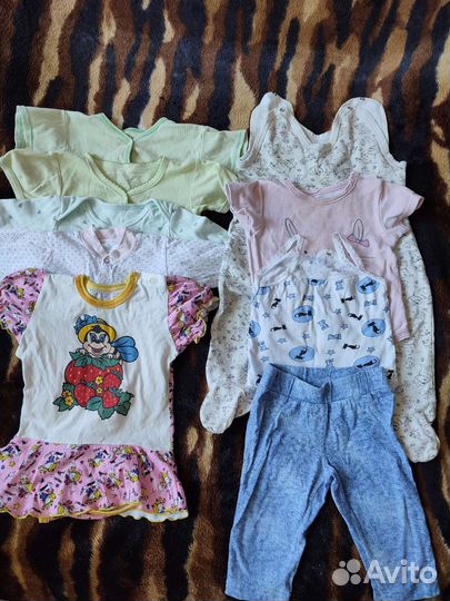 Детские вещи пакетом для девочек 6-12 месяцев