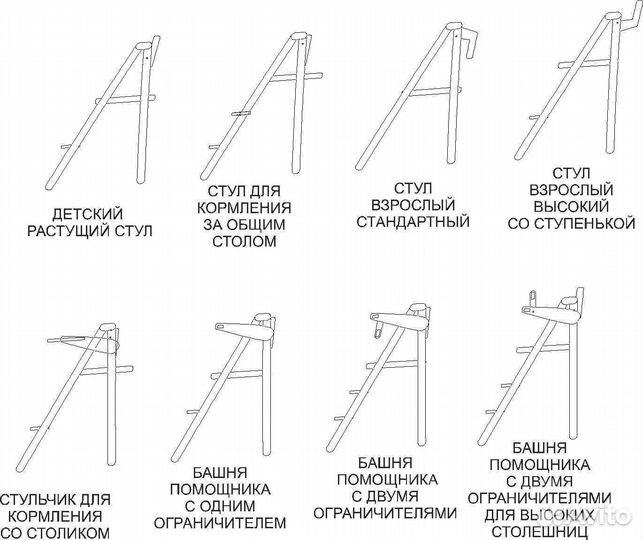 Стул растущий, башня помощника,для кормления