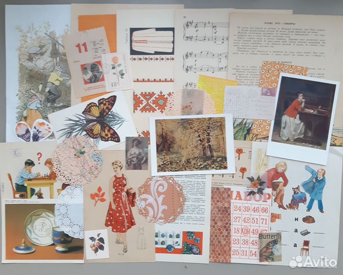 Набор бумаги для творчества, скрапбукинга, джанк