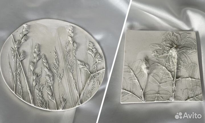 Ботанический барельеф панно