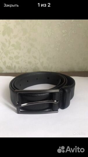 Мужской кожаный ремень черный