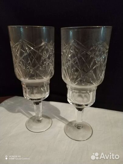 Хрустальная конфетница, ваза, фужеры и др