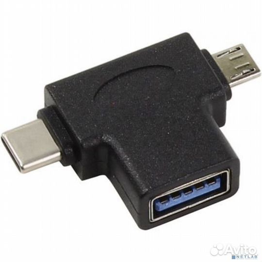 Orient UC-302 Переходник USB 3.0 OTG, Af UC-302 - Type-Cm (24pin) + micro-Bm (5pin), черный