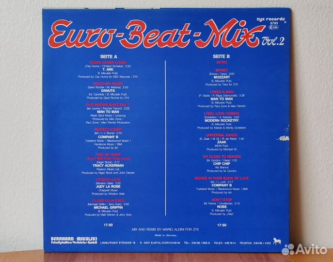 Сборник - Euro-Beat-Mix Vol. 2, (винил, LP) 1987