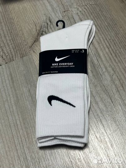 Носки, гетры nike dri fit белые 3 пары