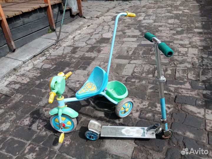 Велосипед с родительской ручкой
