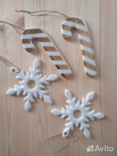 Фарфоровые игрушки на елку h&m home