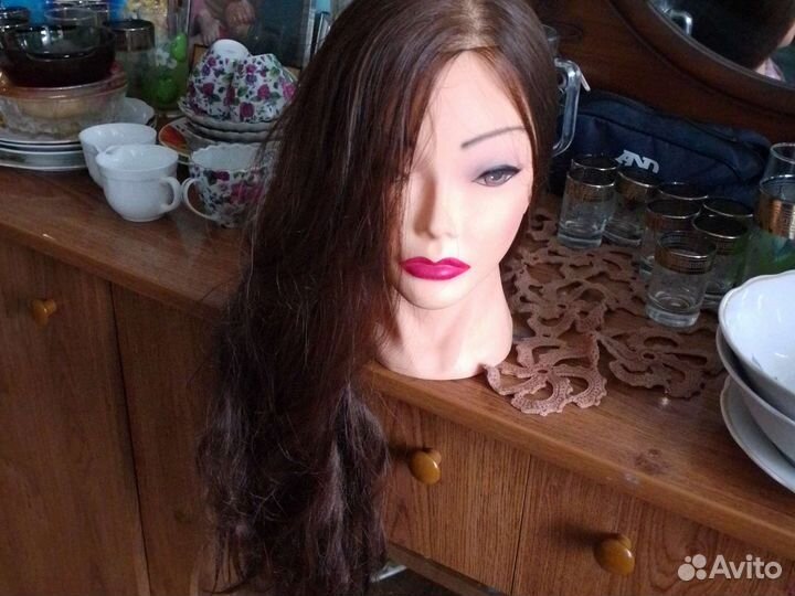 Голова манекен с натуральными волосами