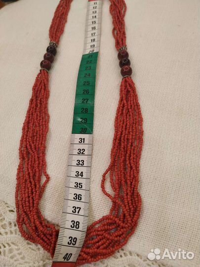 Бусы коралловый бисер