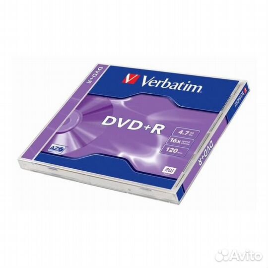 Диск Verbatim DVD+R (16x, 4.7GB, Jewel, 1шт) 43496
