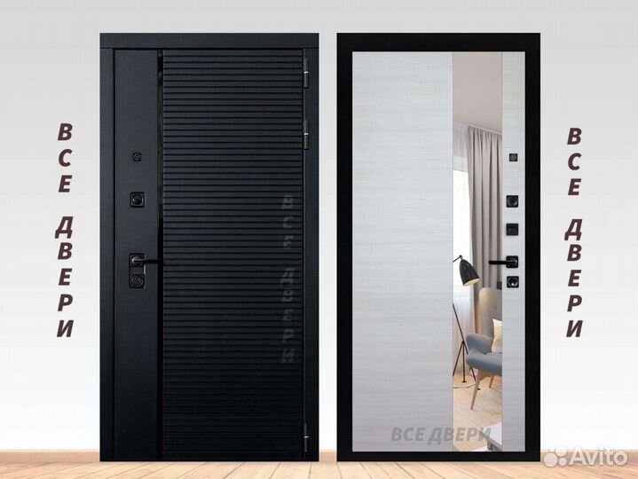 Дверь входная металлическая с зеркалом и без