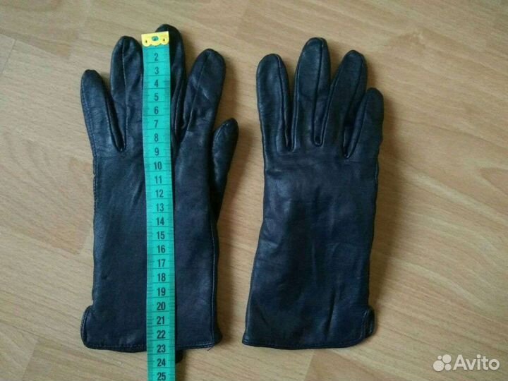 S Натуральная кожа. Кожаные перчатки. Темносиние