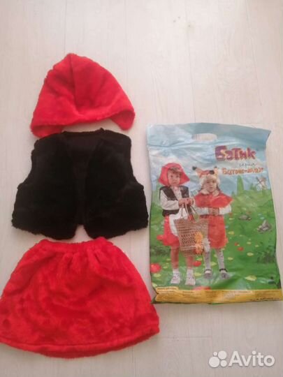 Костюм красной шапочки на 3-5 лет
