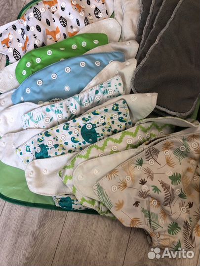 Многоразовые подгузники трусики + вкладыши бамбук