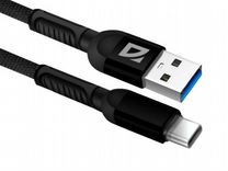 Кабель USB Type-C 1.0 m Defender F167 black 2.4А