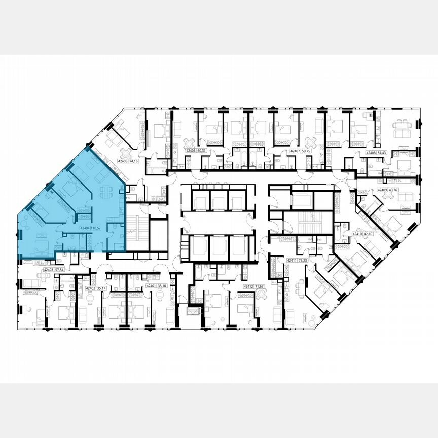 3-к. квартира, 112,2 м², 24/46 эт.