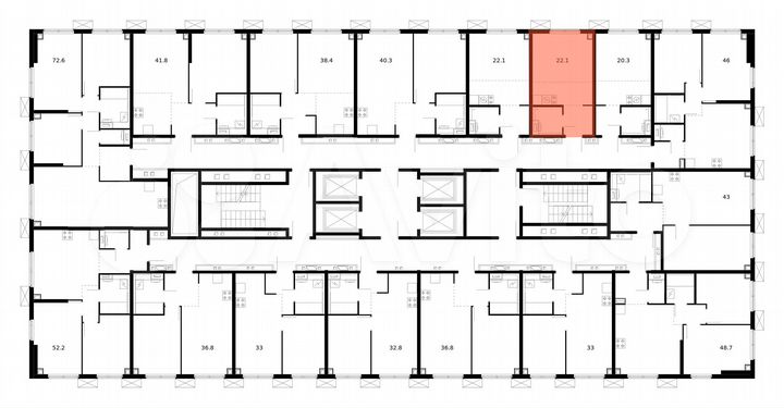 Квартира-студия, 22,1 м², 11/33 эт.