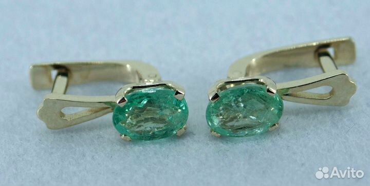 Серьги золотые изумрудом