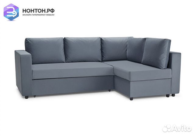 Диван угловой дельфин Мансберг лайт серый