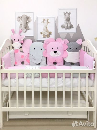 Комплект бортиков в кроватку для новорожденного