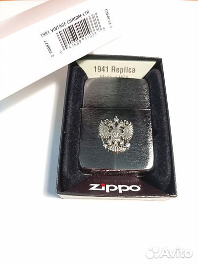 Zippo 1941 Replica Vintage Chrome LTR Silver 925