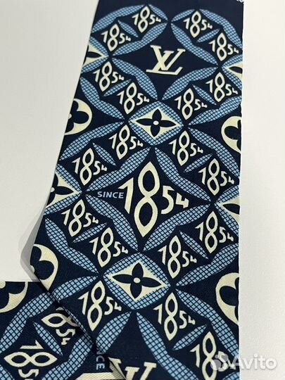 Шелковая лента повязка Twilly твилли LV синяя
