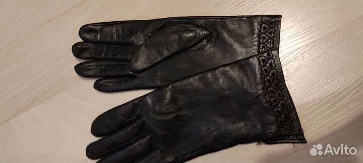 Перчатки женские кожаные