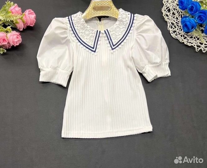 Школьная блузка с коротким рукавом