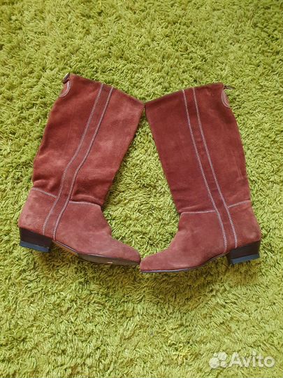 Сапоги натуральная замша Италия