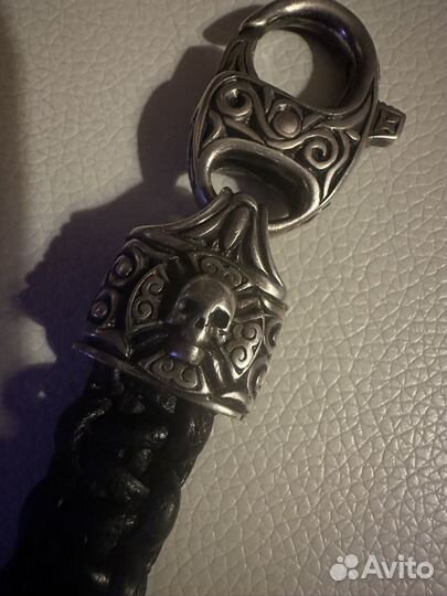 Браслет кожа с серебром