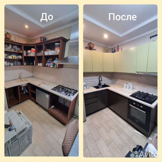 Покраска мебельных фасадов. Ремонт мебели