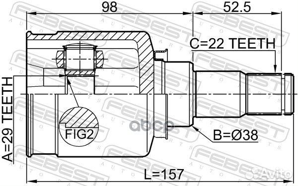 ШРУС внутренний 29X38X22 chevrolet aveo 09- 111